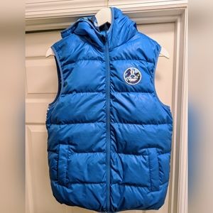 Annil blue bunny fully reversible puffer vest with hoodie unisex size 160/80